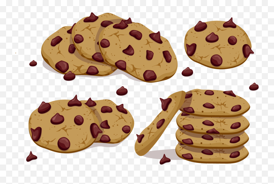 Cookie Vector Png Free - Chocolate Chip Cookies Vector Png,Cookie Transparent