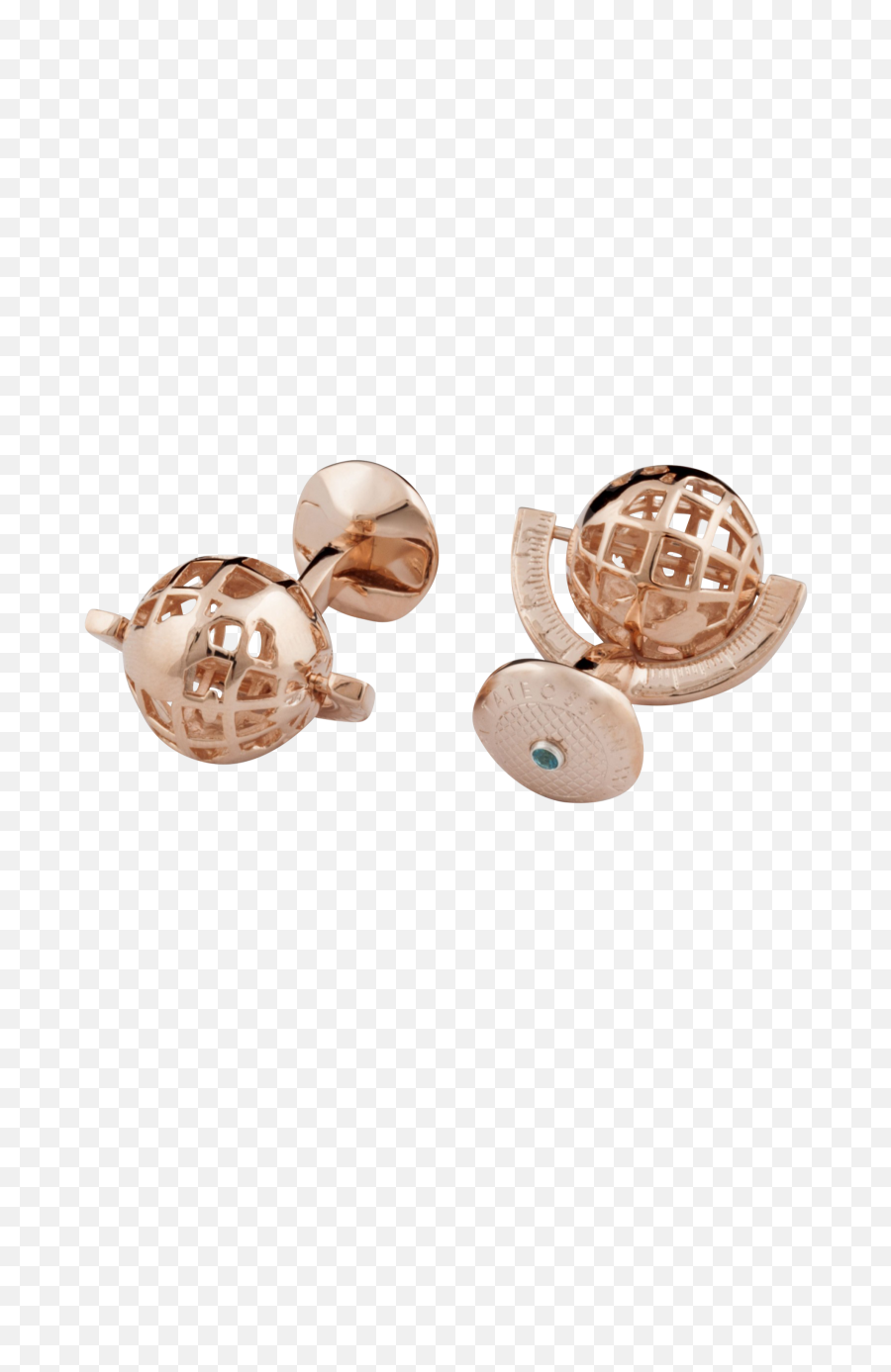 Rose Gold Globe Cufflink - Toy Png,Gold Globe Png