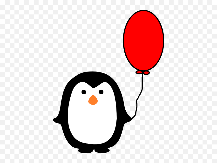 Penguin With Red Balloon Clip Art - Vector Clip Charing Cross Tube Station Png,Red Balloon Png