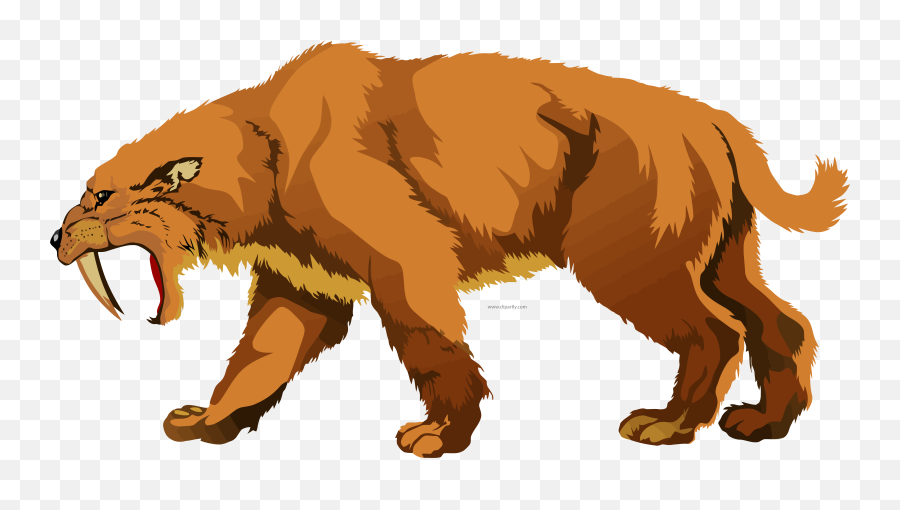 Sabre Tooth Cat Tigger Clipart Png - Cartoon Saber Tooth Tiger,Tooth Clipart Png