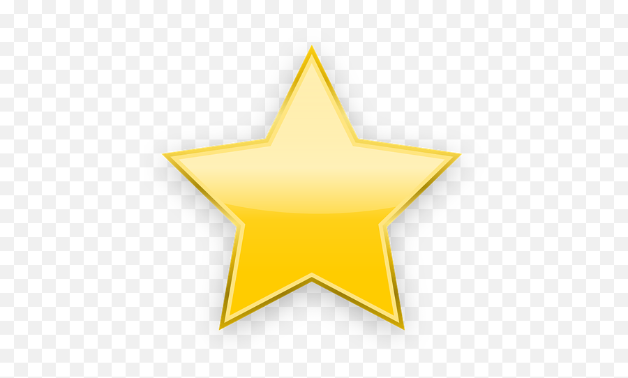Glossy Yellow Star Png - Gold Star Png Transparent Background,Yellow Star Transparent