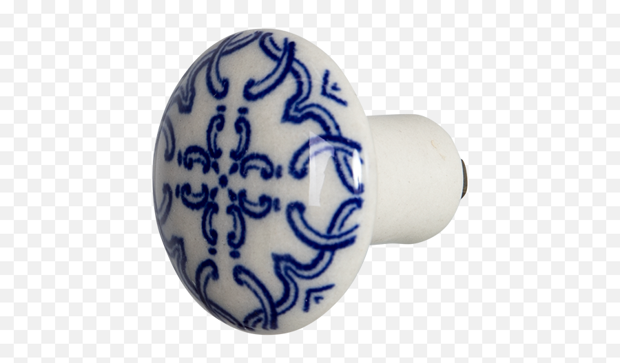 Handmade Ceramic Door Knob - Teja Blue And White Porcelain Png,Knob Png