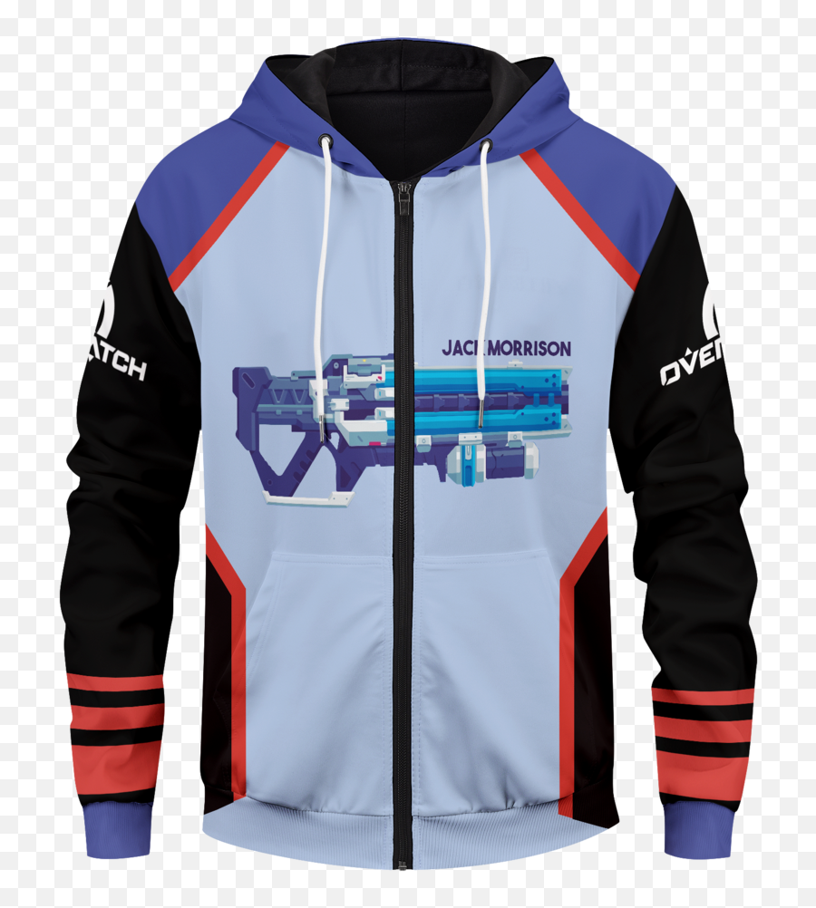 Hero Soldier 76 Unisex Zipped Hoodie U2013 Fandomaniax - Store Zipper Png,Soldier 76 Png