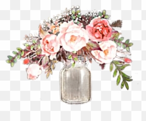 Watercolor Flowers Floral Sticker By Stephanie - Watercolor Flowers In A Mason Jar png