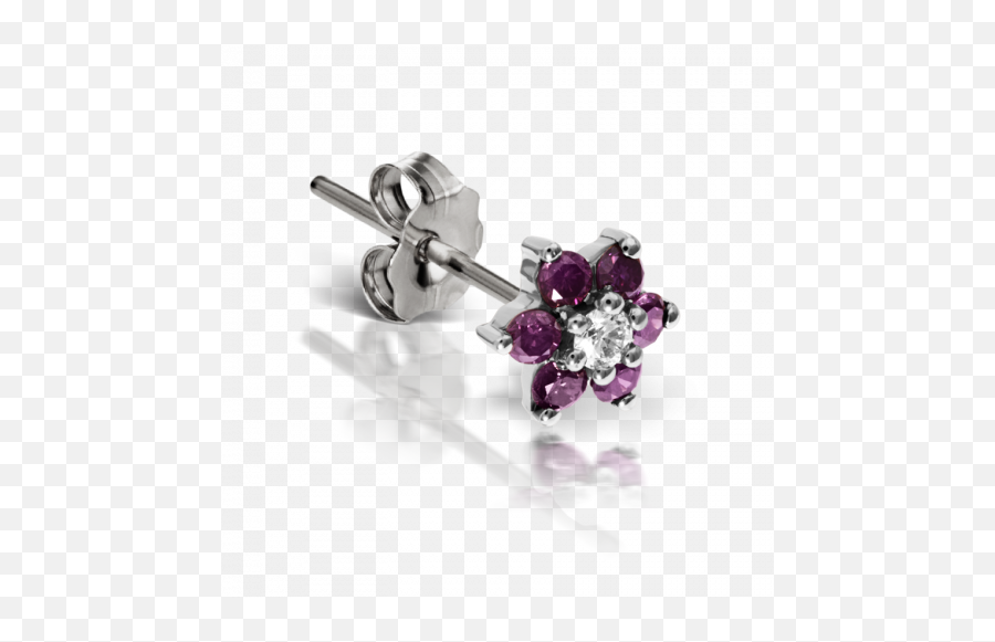 45mm Purple Diamond Flower Traditional Earstud Maria Tash - Earring Png,Purple Diamond Png