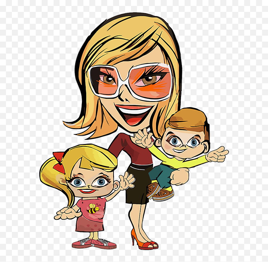 Mom And Kids Clipart - Mom With Two Kids Png,Kids Clipart Png