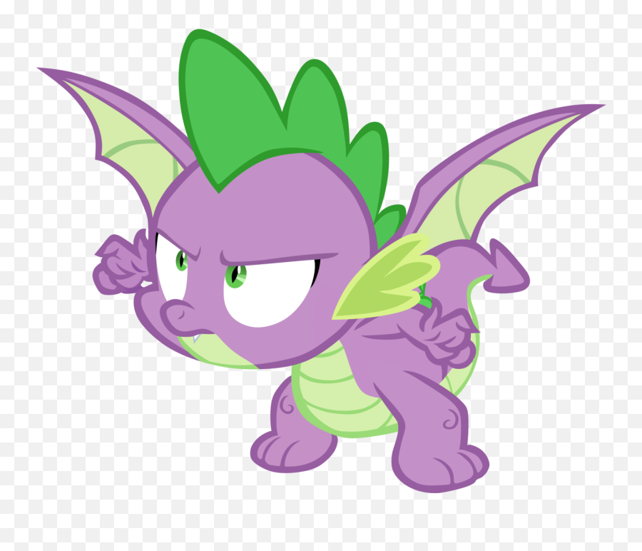 2009551 - Artistmemnoch Determined Dragon Male Narrowed Spike Running My Little Pony Png,Wings Vector Png