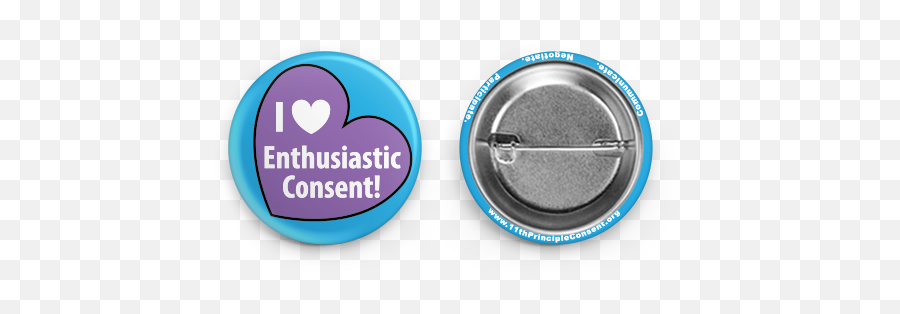 I Heart Enthusiastic Consent 15 Button - Solid Png,Back Button Png