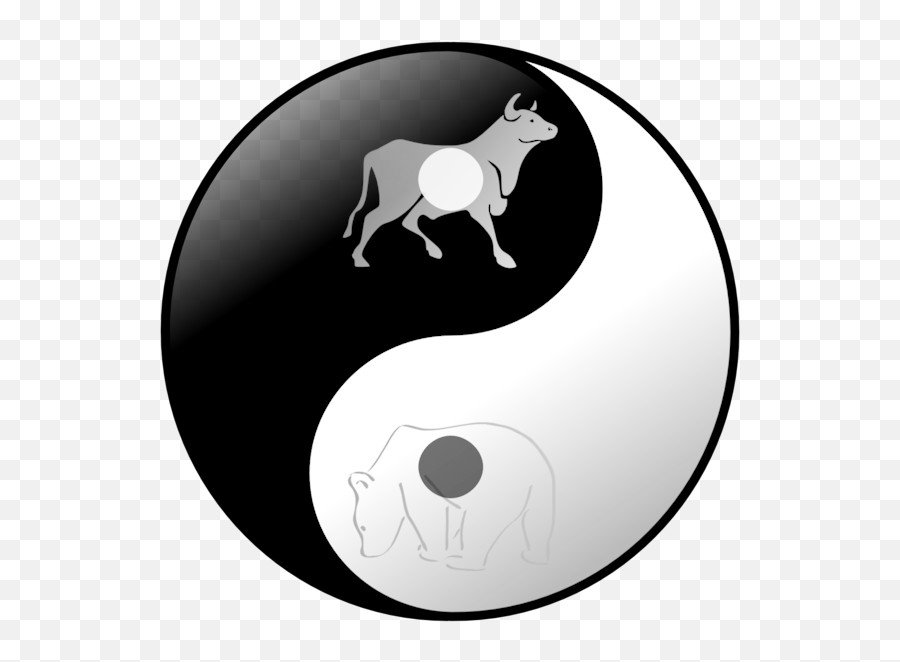 Public Domain Clip Art Image Stockmarket Yin Yang Id - Yin And Yang Bear Bull Png,Yin Yang Symbol Png