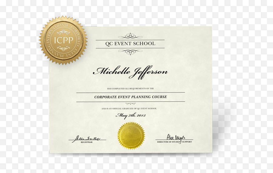 Corporate Event Planning Course - Qc Event School Certificate For Event Organizer Png,Corporate Event Icon