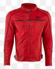 Chase - Rusty Stitches Lederjacke Rot png