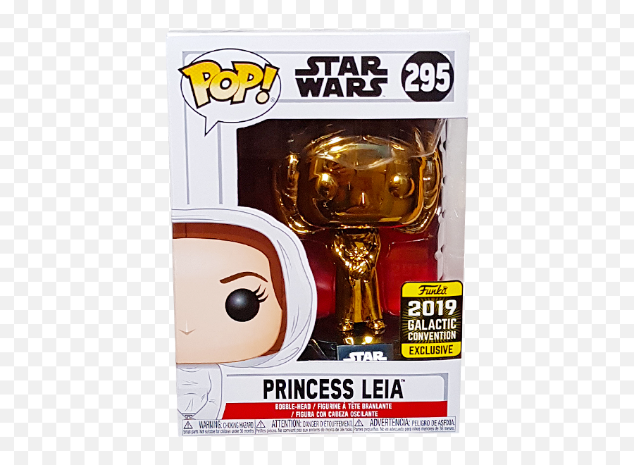 Star Wars - Princess Leia Gold Chrome Swc 2019 Exclusive Pop Vinyl Figure Star Wars Png,Leia Png