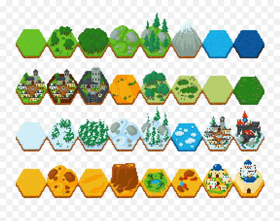 Fantasy Hex Tiles By Cuddlyclover - Hex Map Tiles Png,Hex Pattern Png