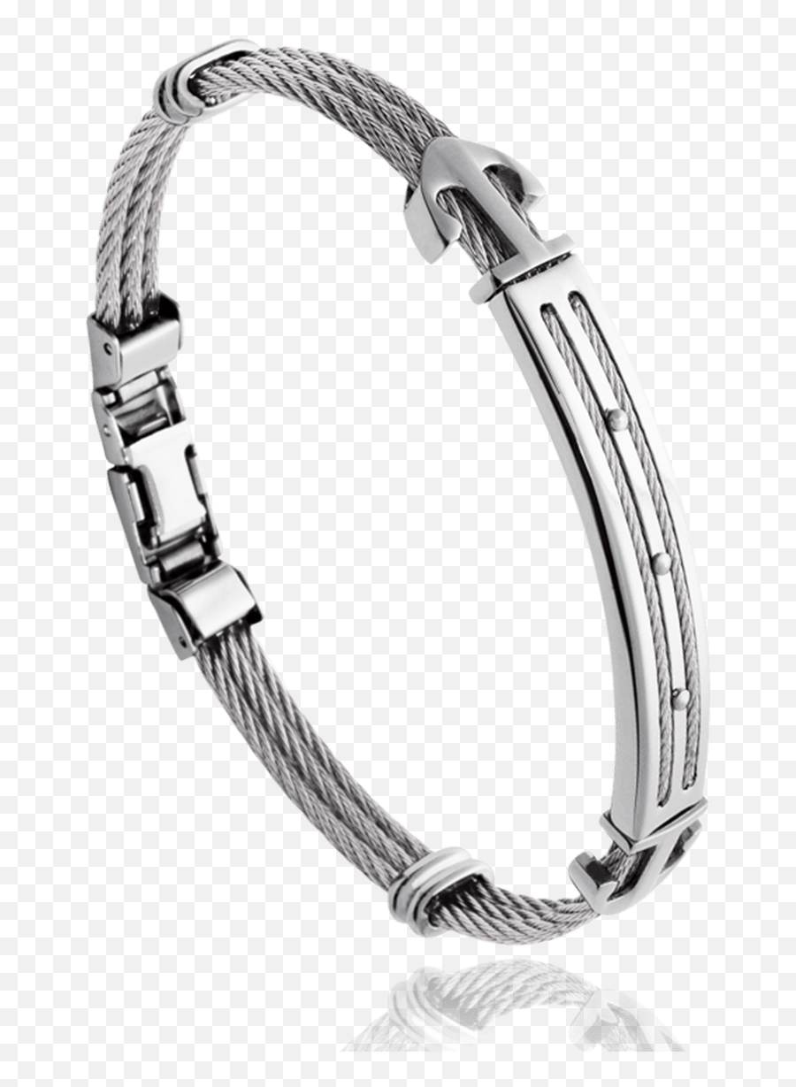 Man Stainless Steel Leandre Grey Bracelet - Bangle Png,Man Of Steel Logo Png