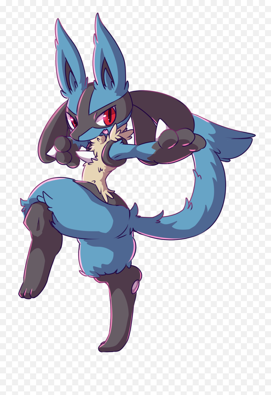 Pokemonsticker Anime Fox Wolf - Lucario Cute Png,Lucario Png