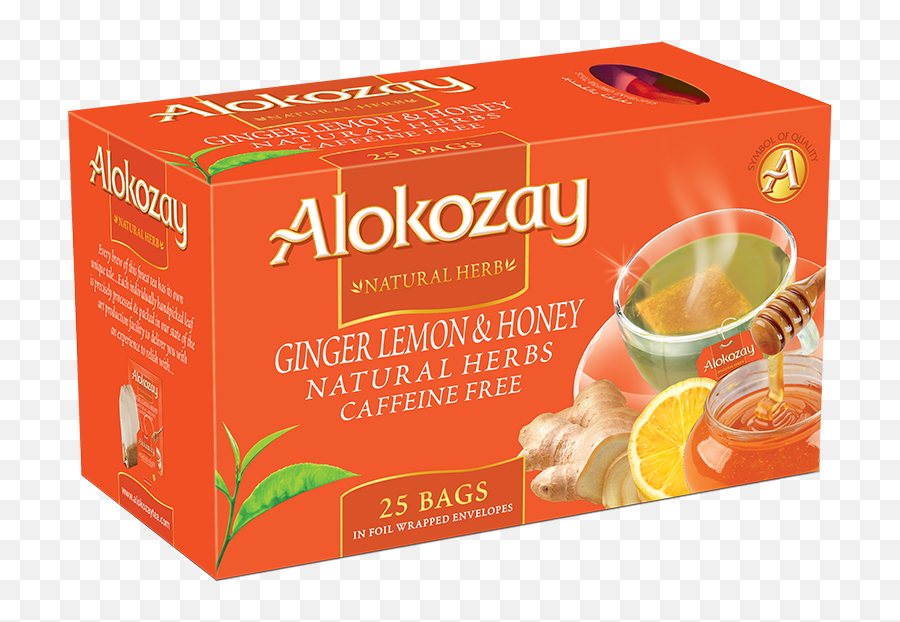 Download Ginger Lemon U0026 Honey Tea - Ginger Honey Lemon Tea Alokozay Ginger Lemon And Honey Png,Tea Bag Png