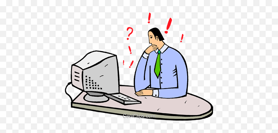 Businessman Confused - Computer Confusion Clip Art Png,Confused Png