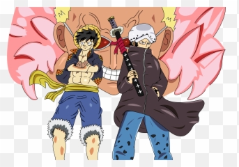 Trafalgar Law And Luffy Dual Units Png - Cartoon