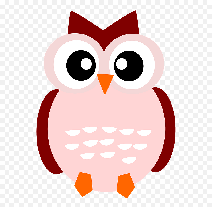 Pink Owl With Wide Eyes Clipart Free Download Transparent - Cute Owl Icon Png,Eye Clipart Transparent