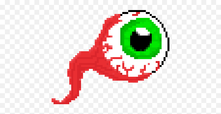 Eye Ball Png - Mouth Line Character Red Green Png Image Cartoon Pixel Art Easy,Eye Ball Png