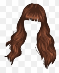 Download Free Png Hair With Bangs - Brown Hair Cartoon Girl Transparent Background,Bangs Png