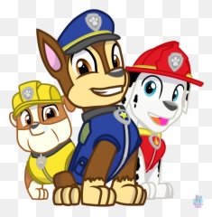 Rubble Chase Marshall - Chase Marshall Paw Patrol Cartoon Png,Paw Patrol Chase Png