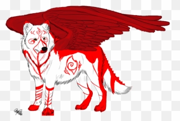 Download White Wolf Clipart Red - Winged PNG Image And Art