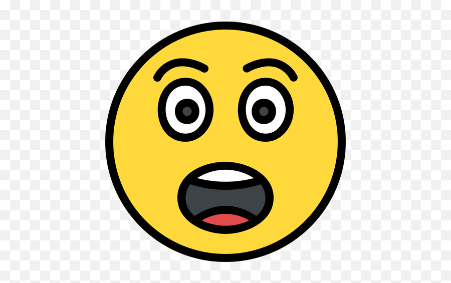 Shocked Emoji Icon Of Colored Outline Style - Available In Happy Png,Shock Emoji Png
