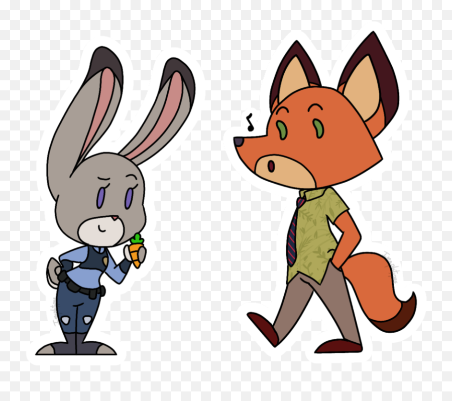 Judy And Nick Stickers By Imaplatypus - Cartoon Clipart Clip Art Png,Judy Hopps Png