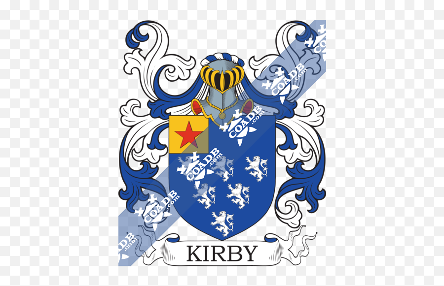 Kirby Family Crest Coat Of Arms And Name History - Cross Family Coat Of Arms Png,Kirby Logo Png