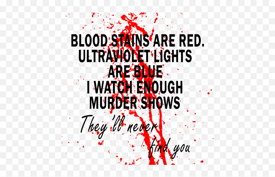 Blood Stains Are Red Ultraviolet Lights Blue I Watch - Naturheilkunde Png,Bloodstain Png