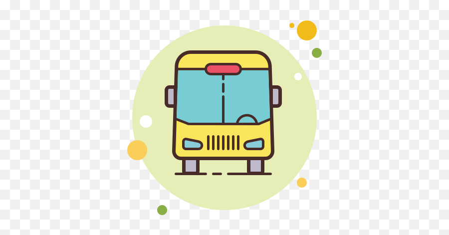 Bus Icon In Circle Bubbles Style - Robot Head Icon Png,Bus Shelter Icon