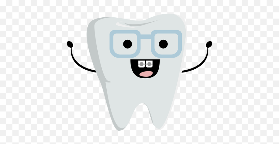 Happy Nerdy Tooth Character Transparent Png U0026 Svg Vector - Nerd Tooth,Geek Girl Anime Icon Transparent