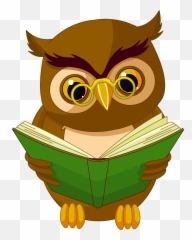 Owl With Book Png Clipart Picture - Owl Cartoon,Book Clipart Png