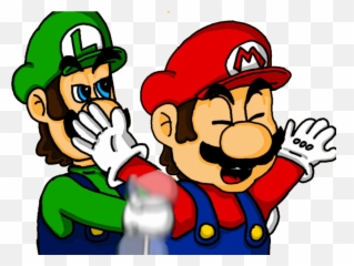 Luigi Tickling Mario By Emeffy Clipart - And Fight png