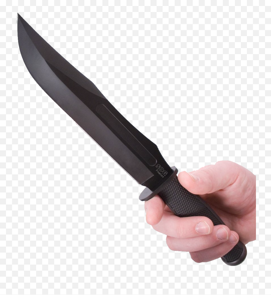 Tactical Black Knife In Hande Png Image - Hand With Knife Transparent Background,Machete Png