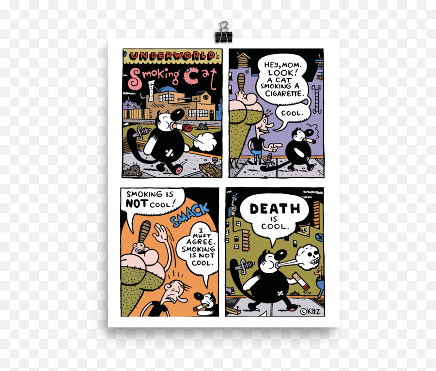 Underworld Smoking Cat Print 8x10 Kazu0027s - Smoking Cat Kaz Png,Mocking Spongebob Png
