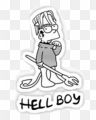 Hellboy Lil Peep Sticker - Hellboy Tattoo Lil Peep Png,Hellboy Png