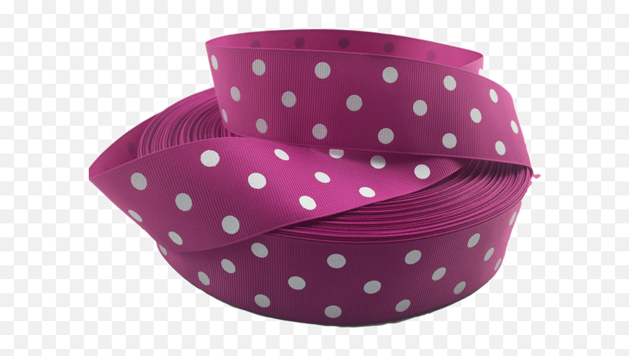 Medium Pink Polka Dot Grosgrain Ribbon - Polka Dot Png,Polka Dot Pattern Png