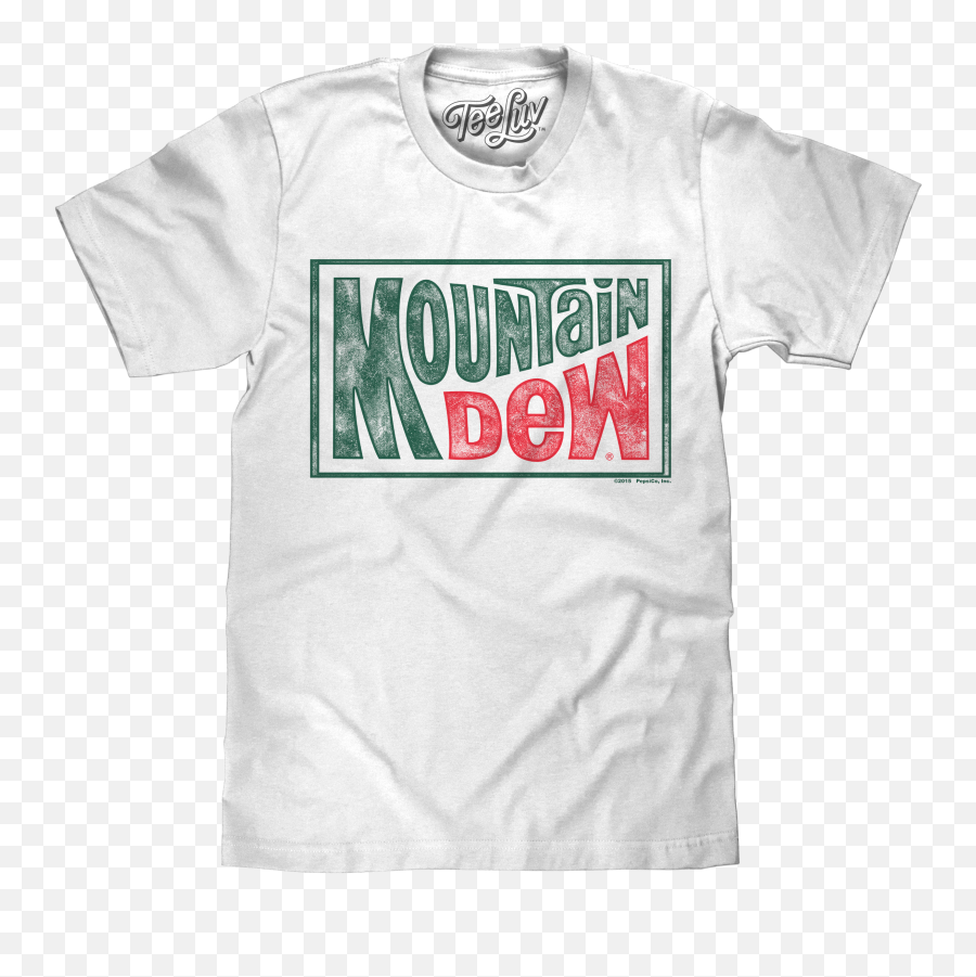 Mountain Dew Retro Logo T - Shirt White Short Sleeve Png,Mtn Dew Logo Png