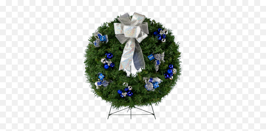 Blue And Silver Ornaments With Bow - Christmas Day Png,Blue Bow Png