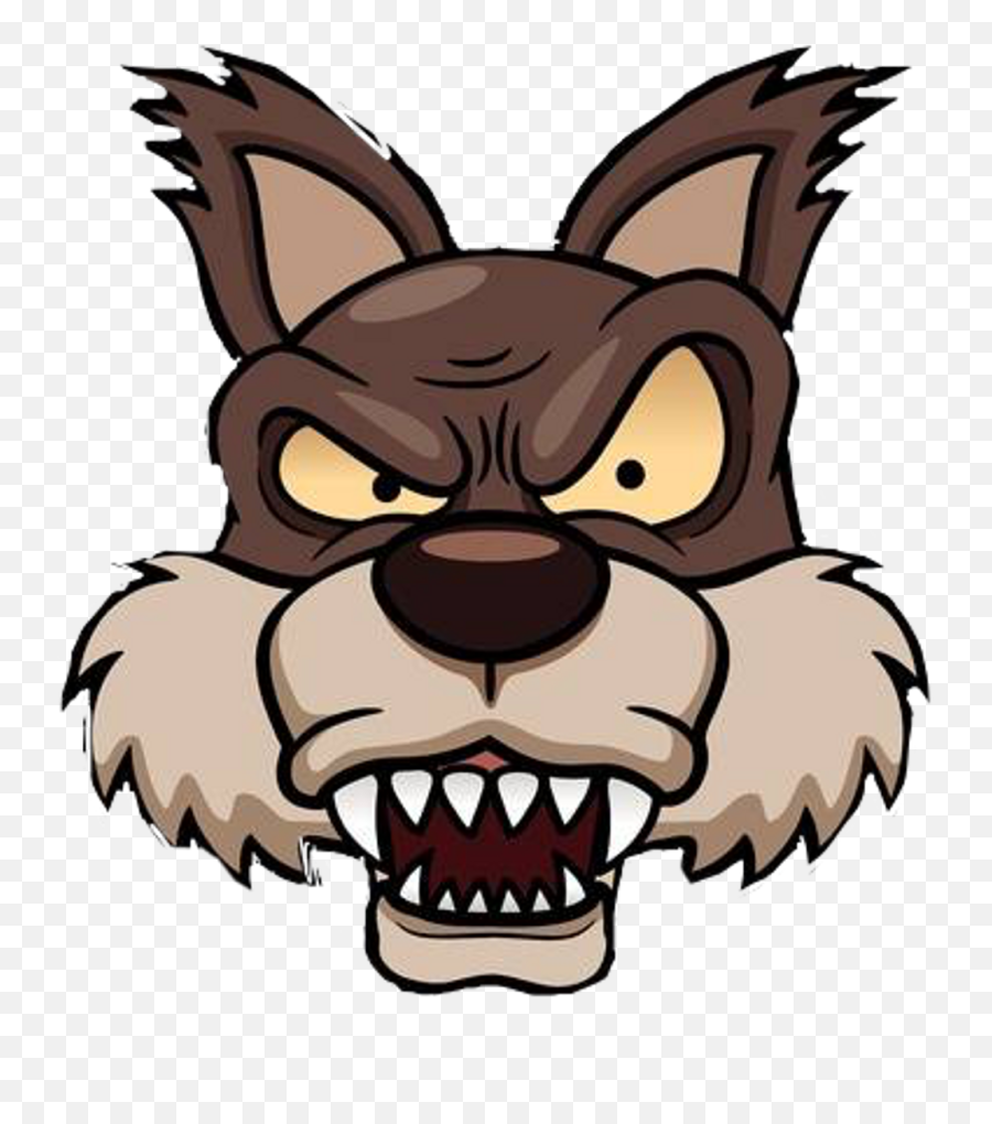 Download Wolf Sticker - Cartoon Big Bad Wolf Face Png,Wolf Cartoon Png