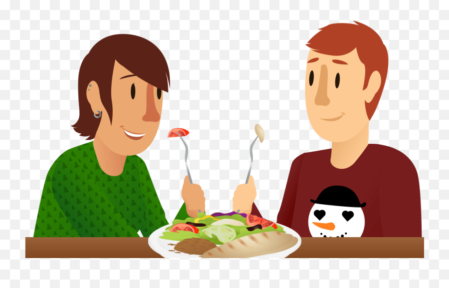 Food Sharing Png Transparent - Eating Sharing Food Clipart,Eating Png