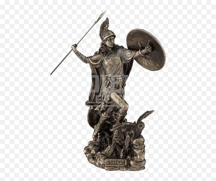 Athena Throwing Javelin With Owl Of - Minerva Statue Png,Athena Png