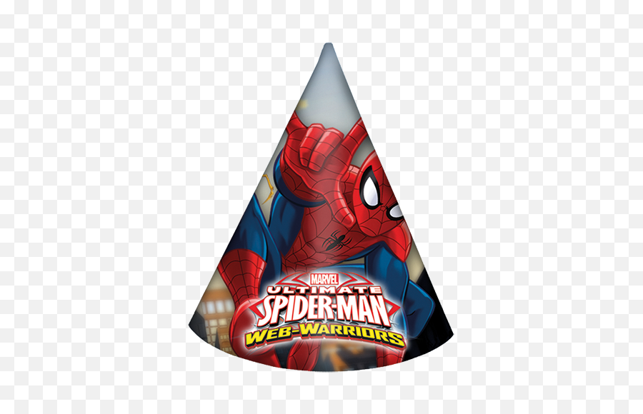 Spiderman Web Warriors Party Set 75 Pieces For 6 - 8 Children Spiderman Party Hat Png,Birthday Hats Png