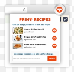 Print Recipes - Free New Tab Browser Extension Technology Applications png