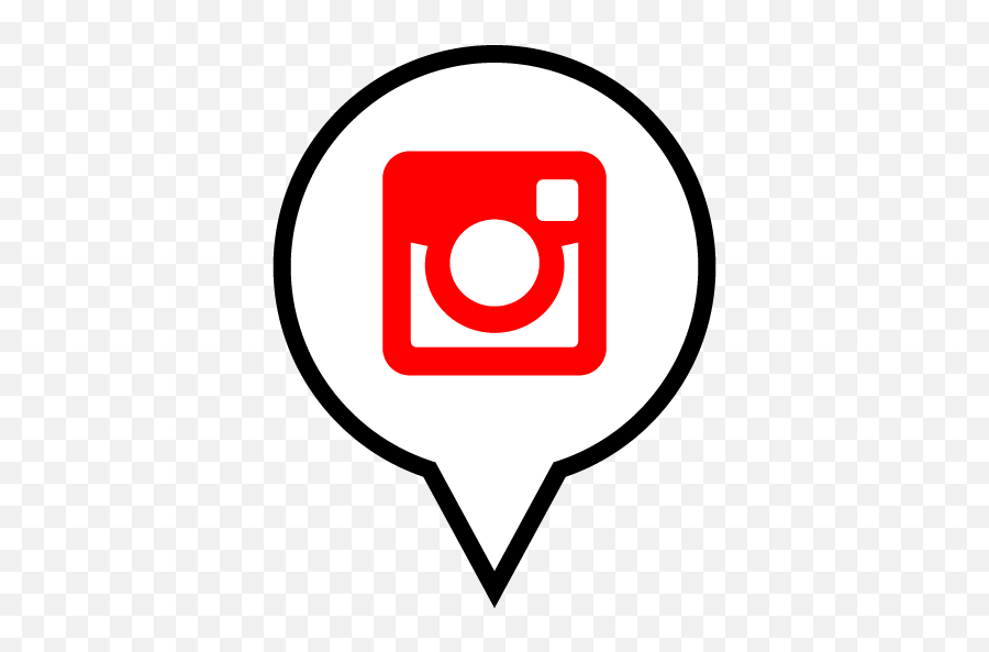 Red Black Filled Social Media Pin Icon Png Instagram