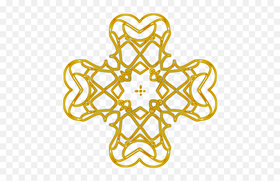 Golden Rounded Cross Outline Vector Clip Art Public Domain - Cross Art Clip Orthodox Collor Png,Orthodox Icon Patterns