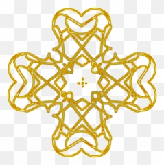 Golden Rounded Cross Outline Vector Clip Art Public Domain - Cross Art Clip Orthodox Collor Png,Orthodox Icon Patterns