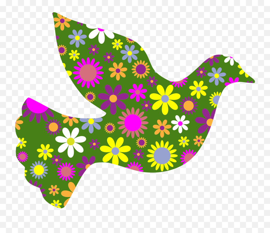 Download Clipart Library Stock Floral Dove Icons Png Free - Hippie Flower Png Art,Dove Icon